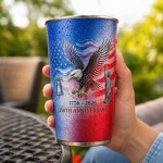 250th Anniversary Color Changing Stainless Steel Cup 16 oz Patriotic Eagle Drinkware